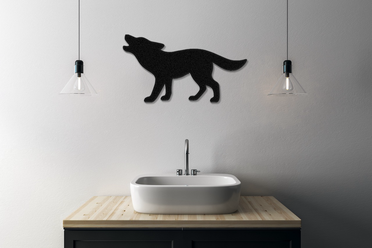 Howling Coyote Metal Wall Art