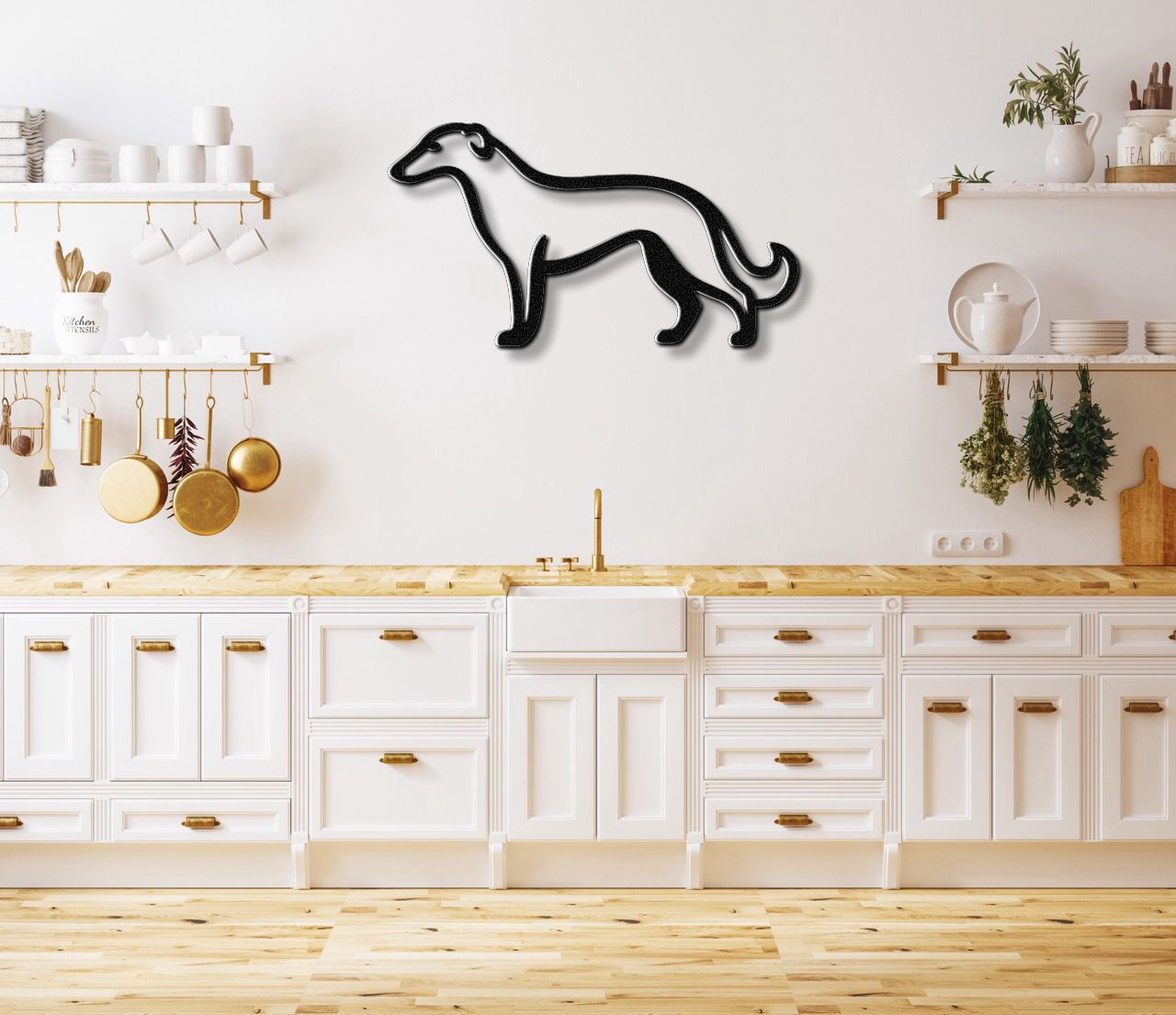 Borzoi Dog Metal Wall Art