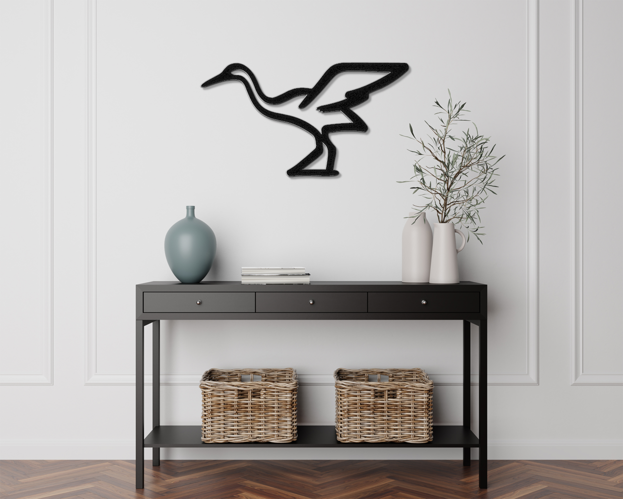 Crane Metal Wall Art
