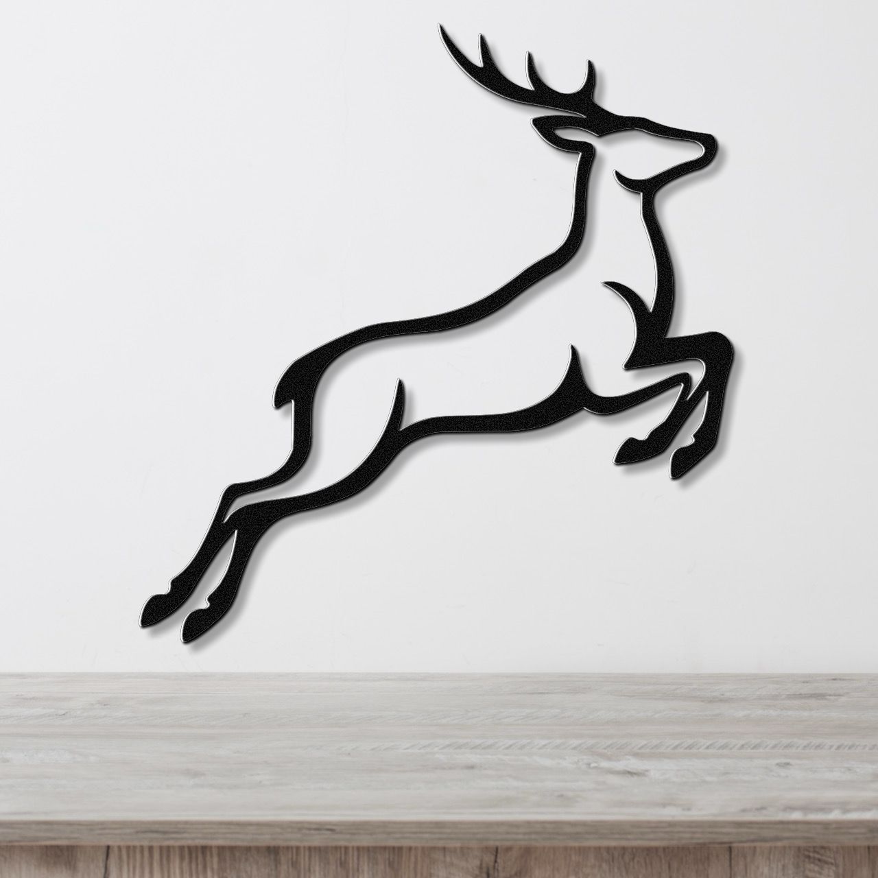 Jumping Deer Metal Wall Art