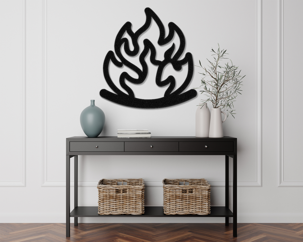 Abstract Fire Metal Wall Art