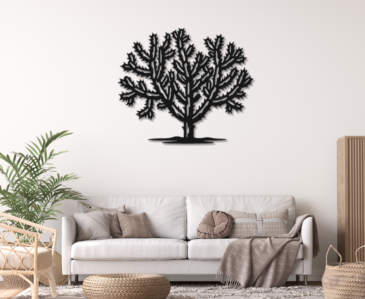 Cholla Cactus Metal Wall Art