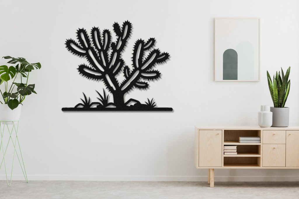 Cholla Cactus Metal Wall Art