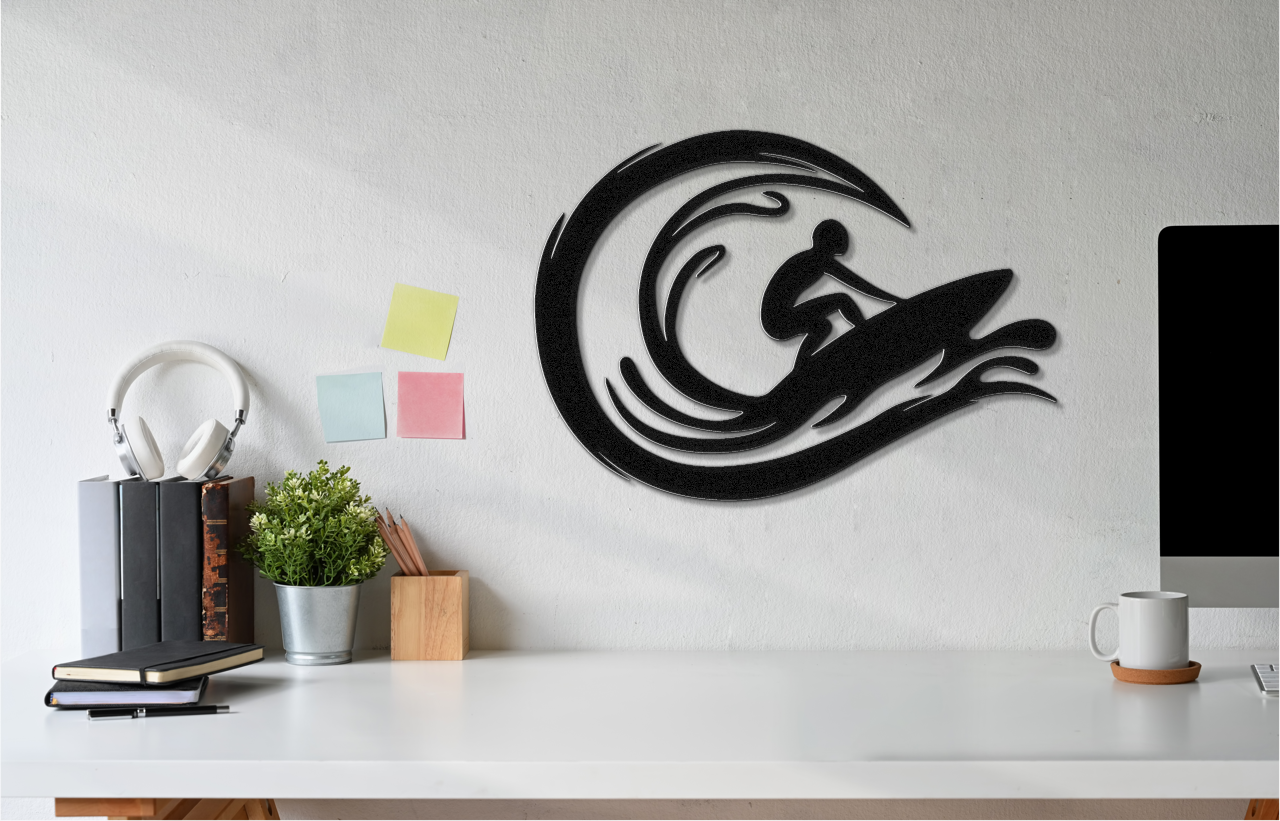 Surfer Metal Wall Art