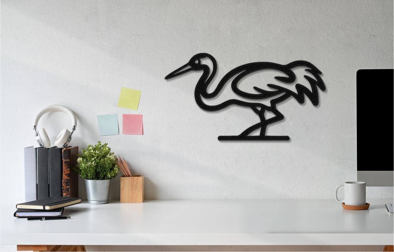 Crane Metal Wall Art