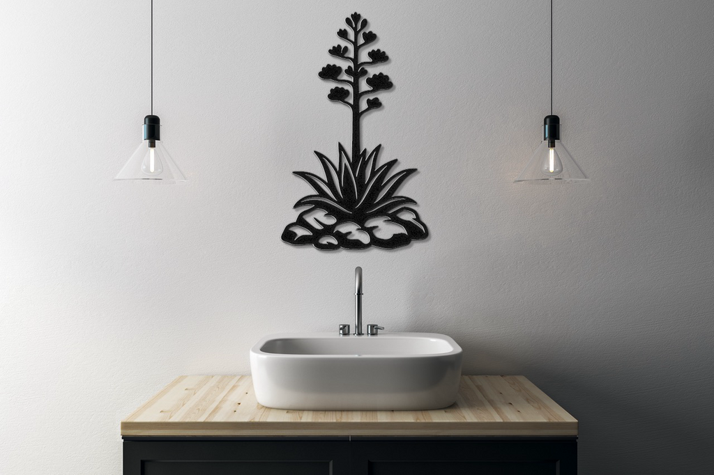 Blooming Agave Metal Wall Art