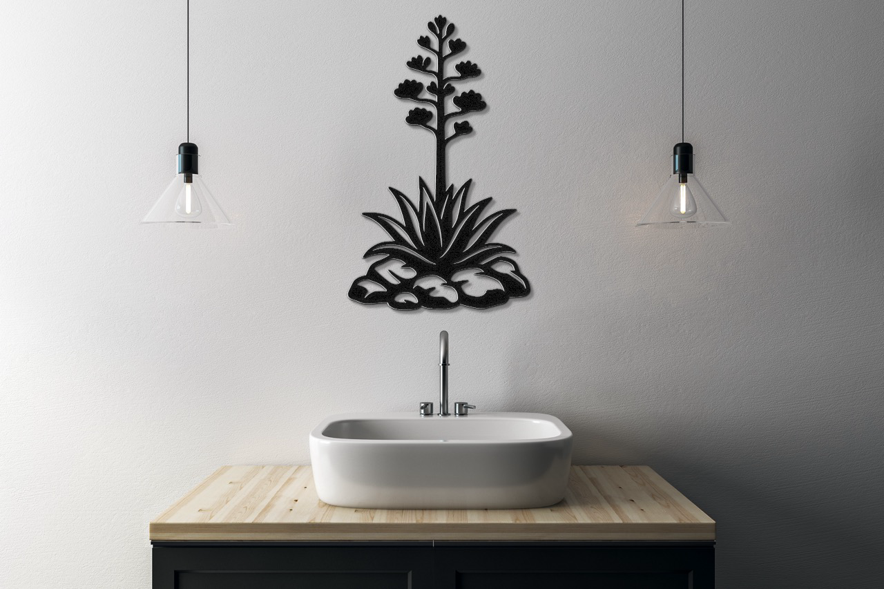 Blooming Agave Metal Wall Art