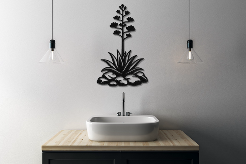 Décoration Murale en Métal Agave en Fleur