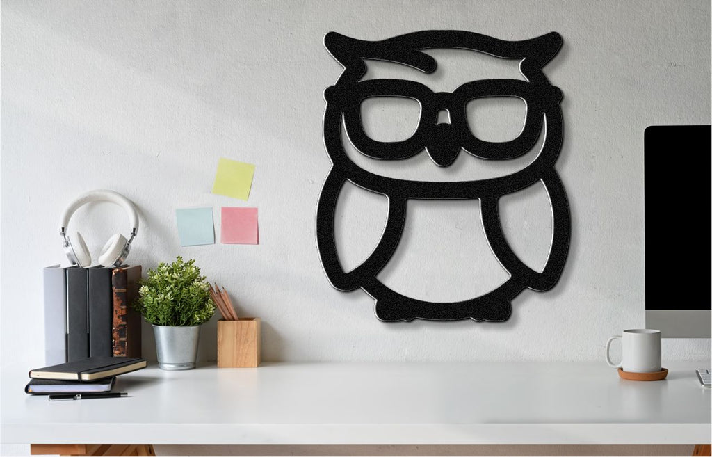 Nerdy Owl Metal Wall Art