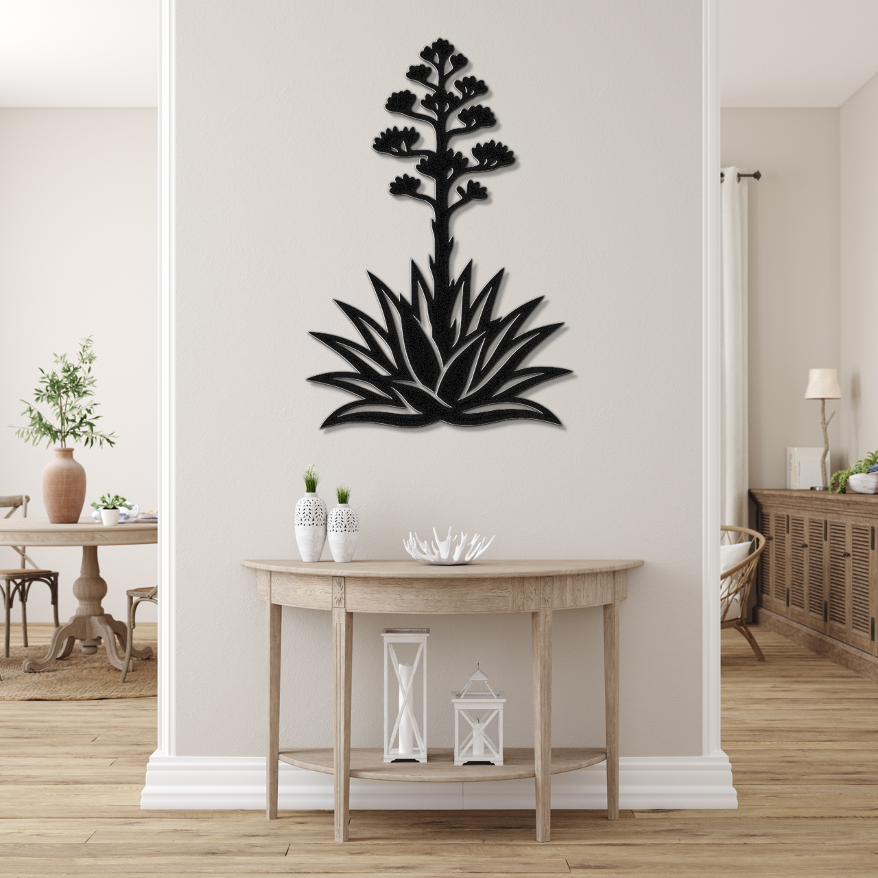 Blooming Agave Metal Wall Art