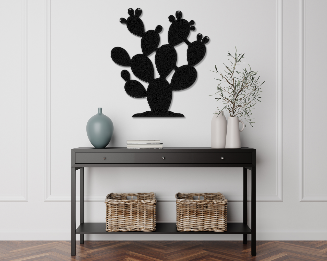 Prickly Pear Cactus Metal Wall Art