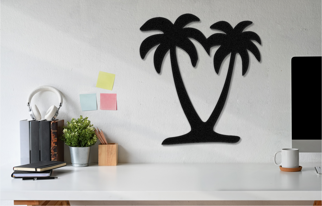 Twin Palm Tree Metal Wall Art
