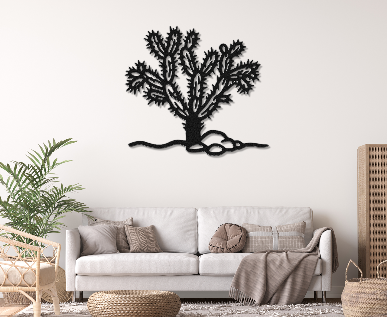 Cholla Cactus Metal Wall Art