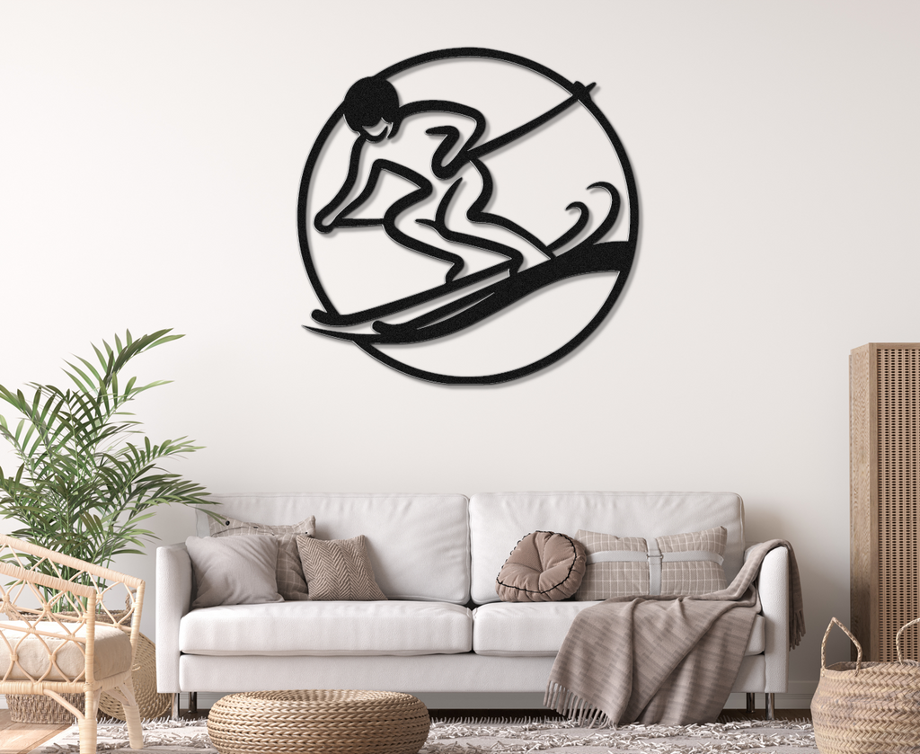 Skiing Metal Wall Art