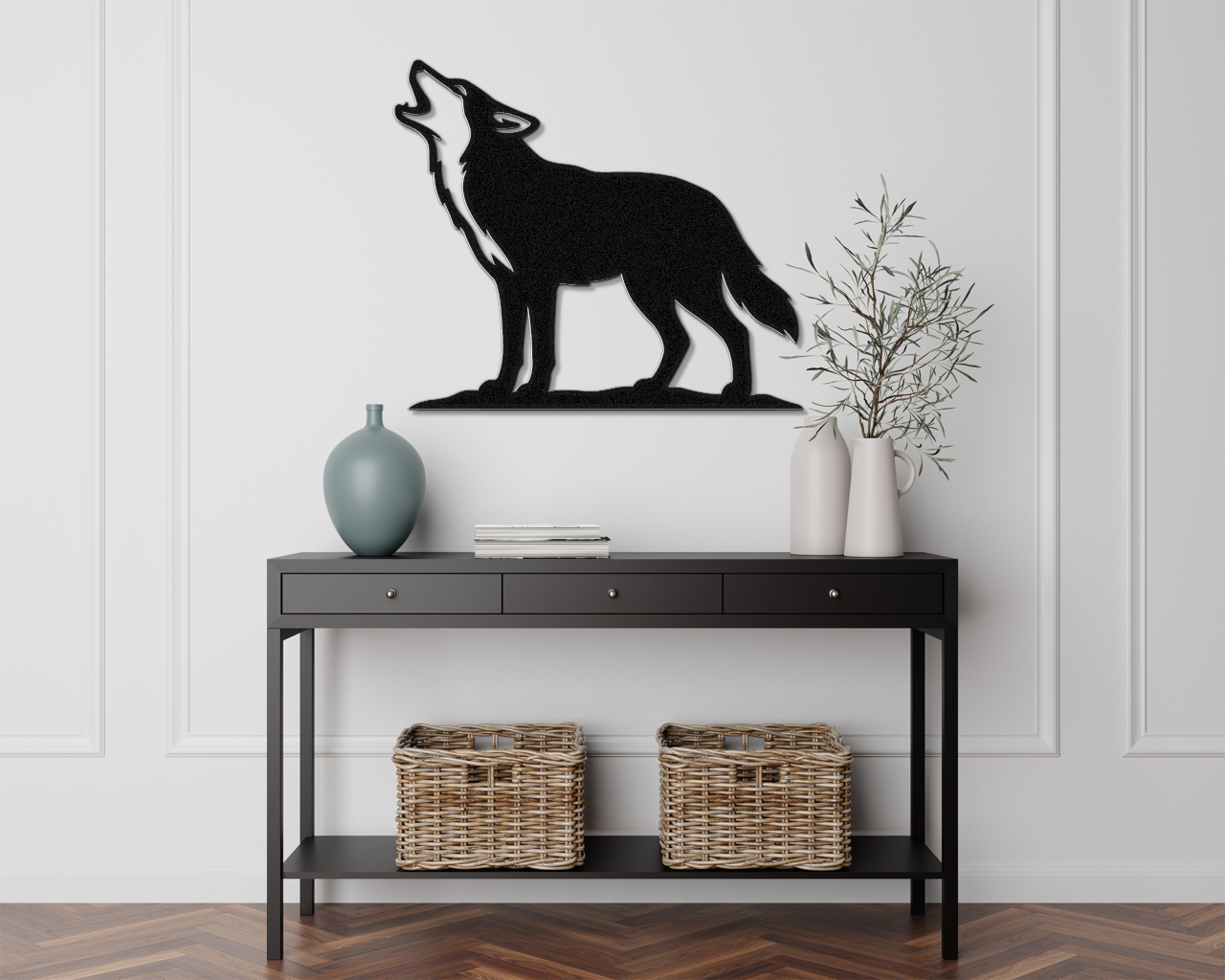 Howling Coyote Metal Wall Art