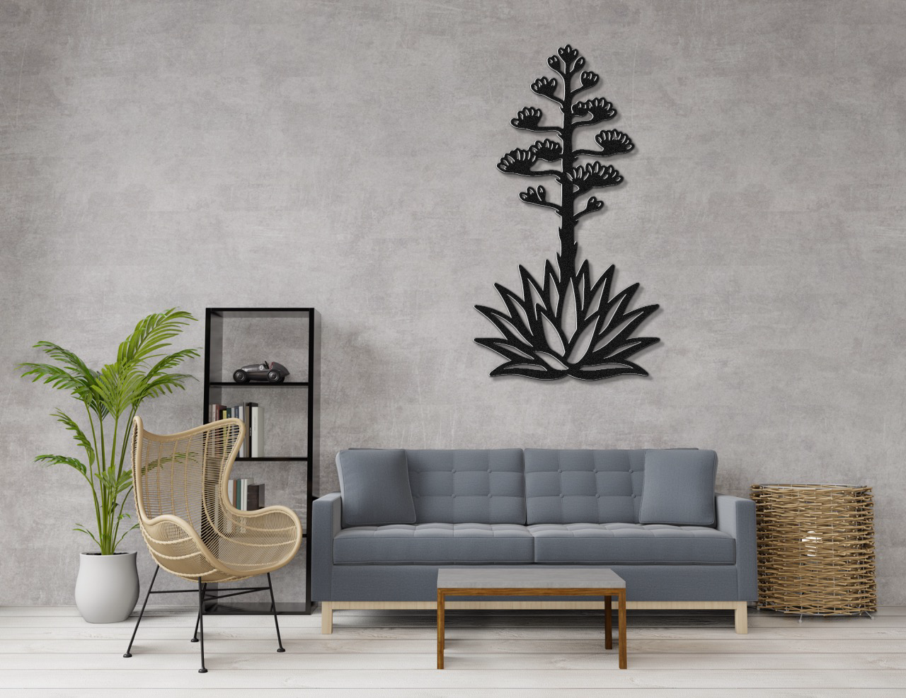 Blooming Agave Metal Wall Art