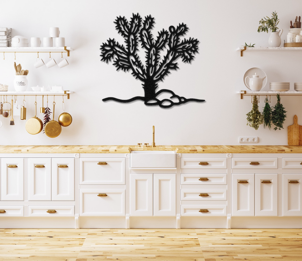 Cholla Cactus Metal Wall Art