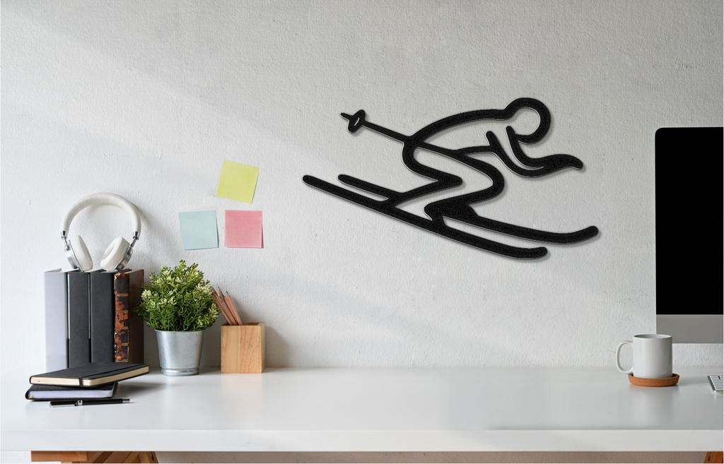 Skiing Metal Wall Art