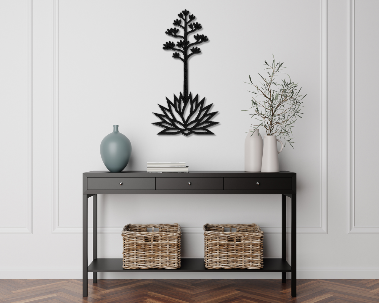 Blooming Agave Metal Wall Art