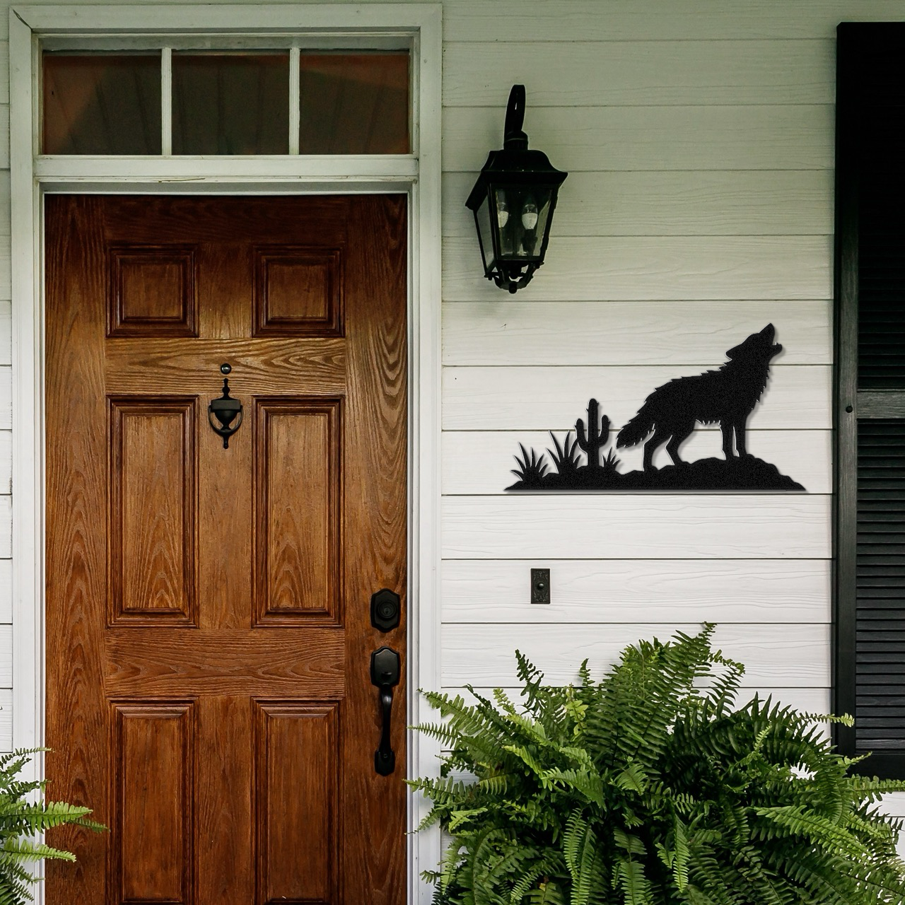 Howling Desert Coyote Metal Wall Art