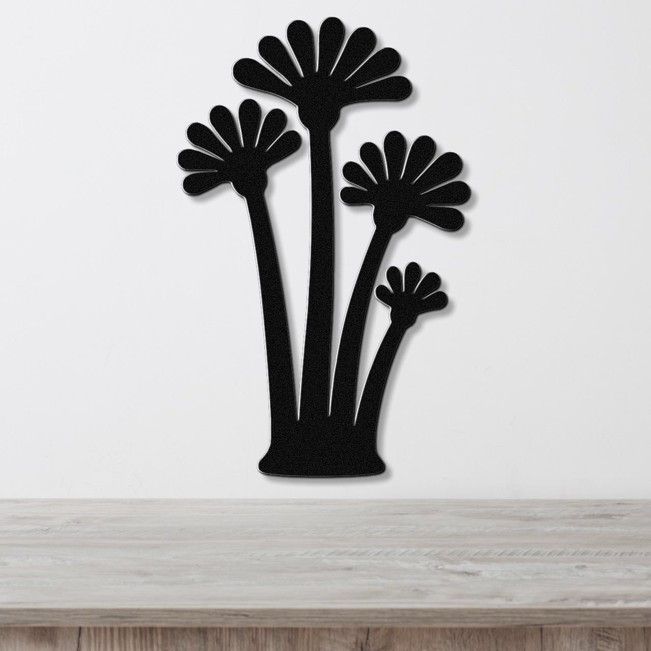 Abstract Fan Palm Tree Metal Wall Art