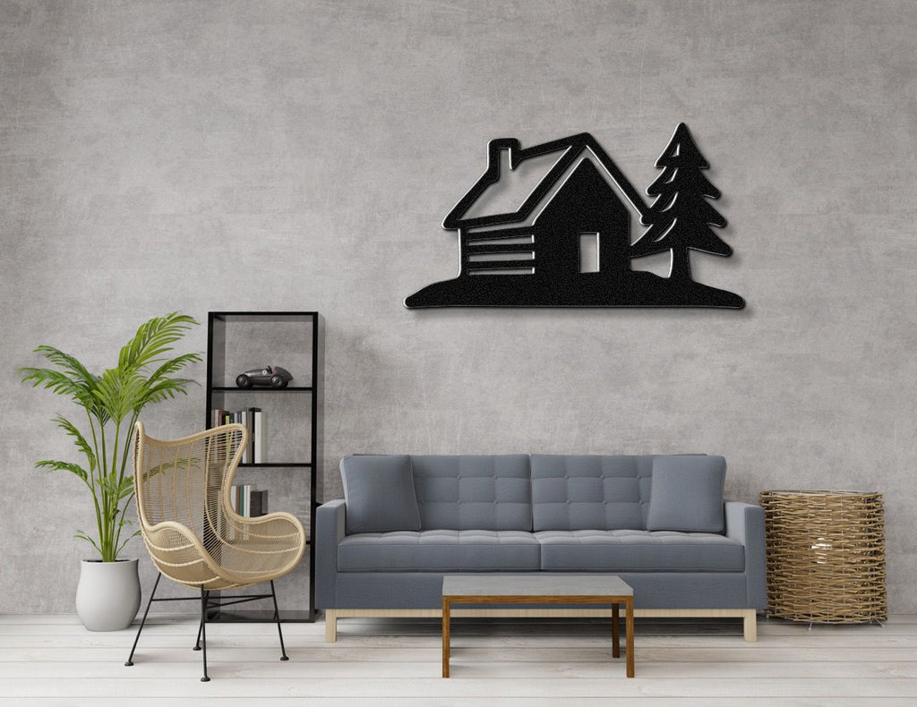 Mountain Cabin Metal Wall Art