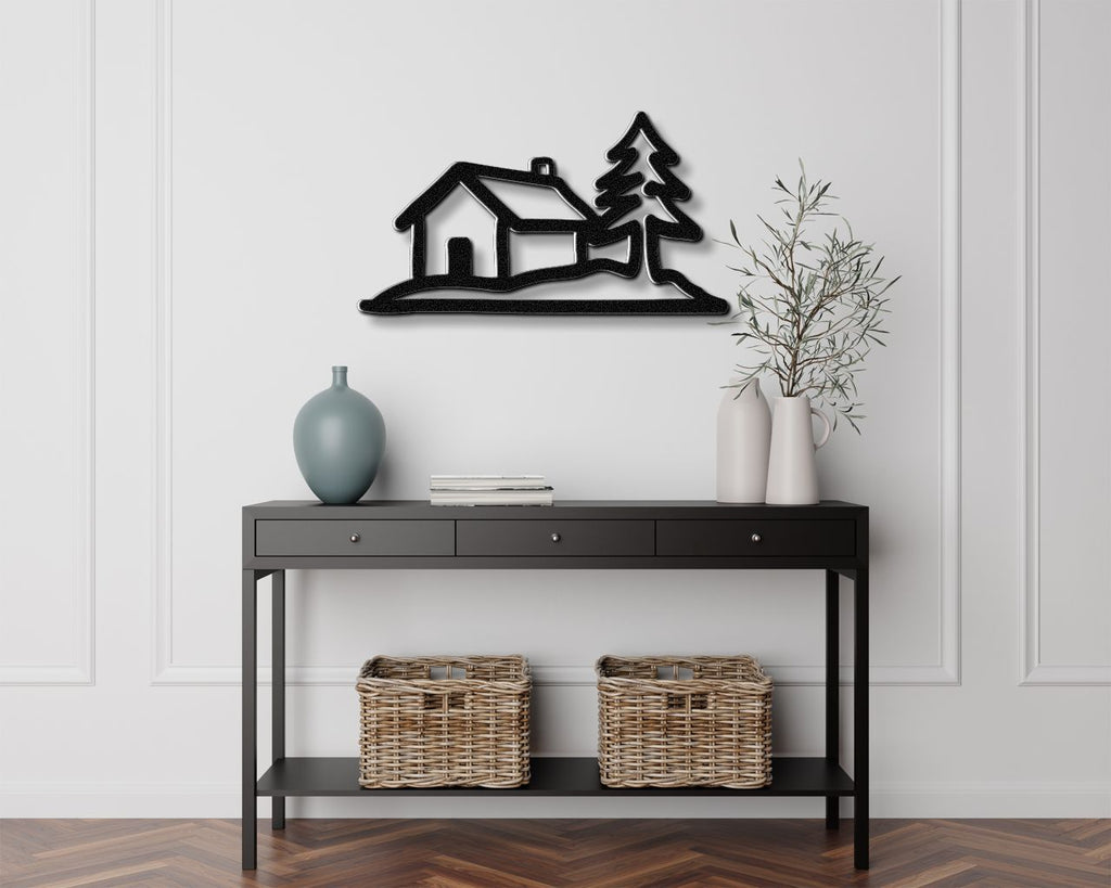 Mountain Cabin Metal Wall Art
