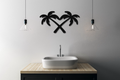 Twin Palm Tree Metal Wall Art