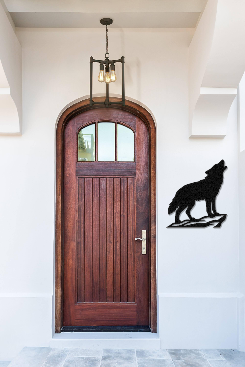 Howling Coyote Metal Wall Art
