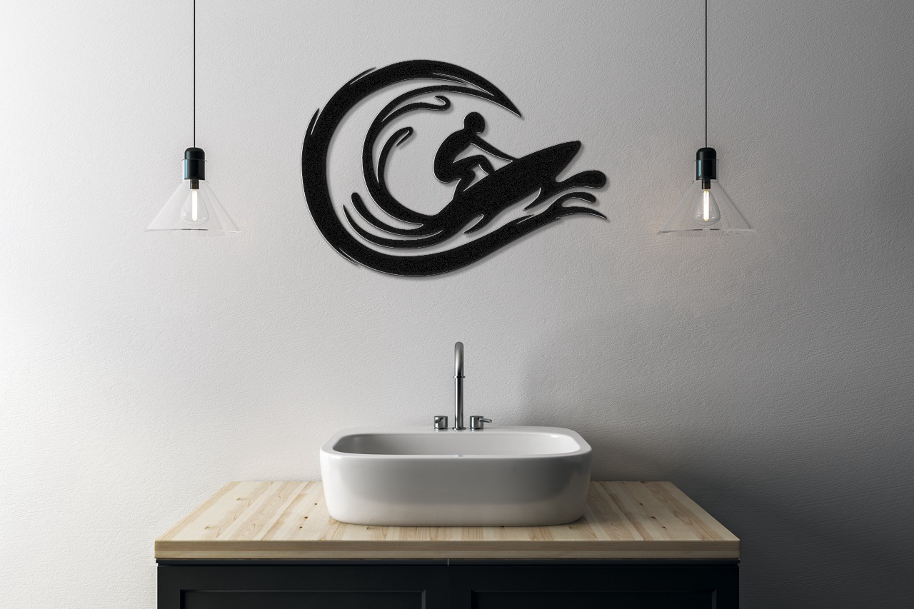 Surfer Metal Wall Art