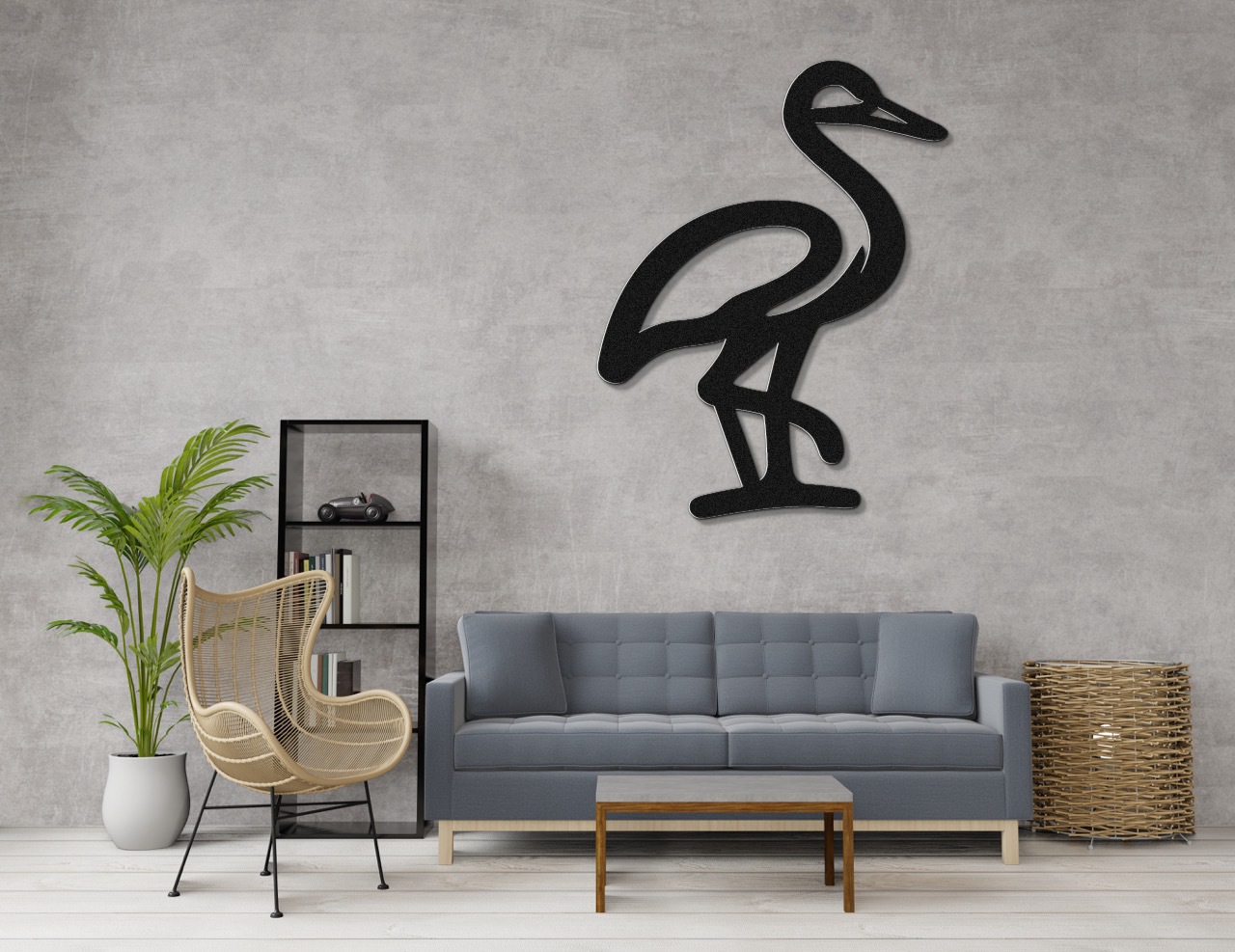 Crane Metal Wall Art