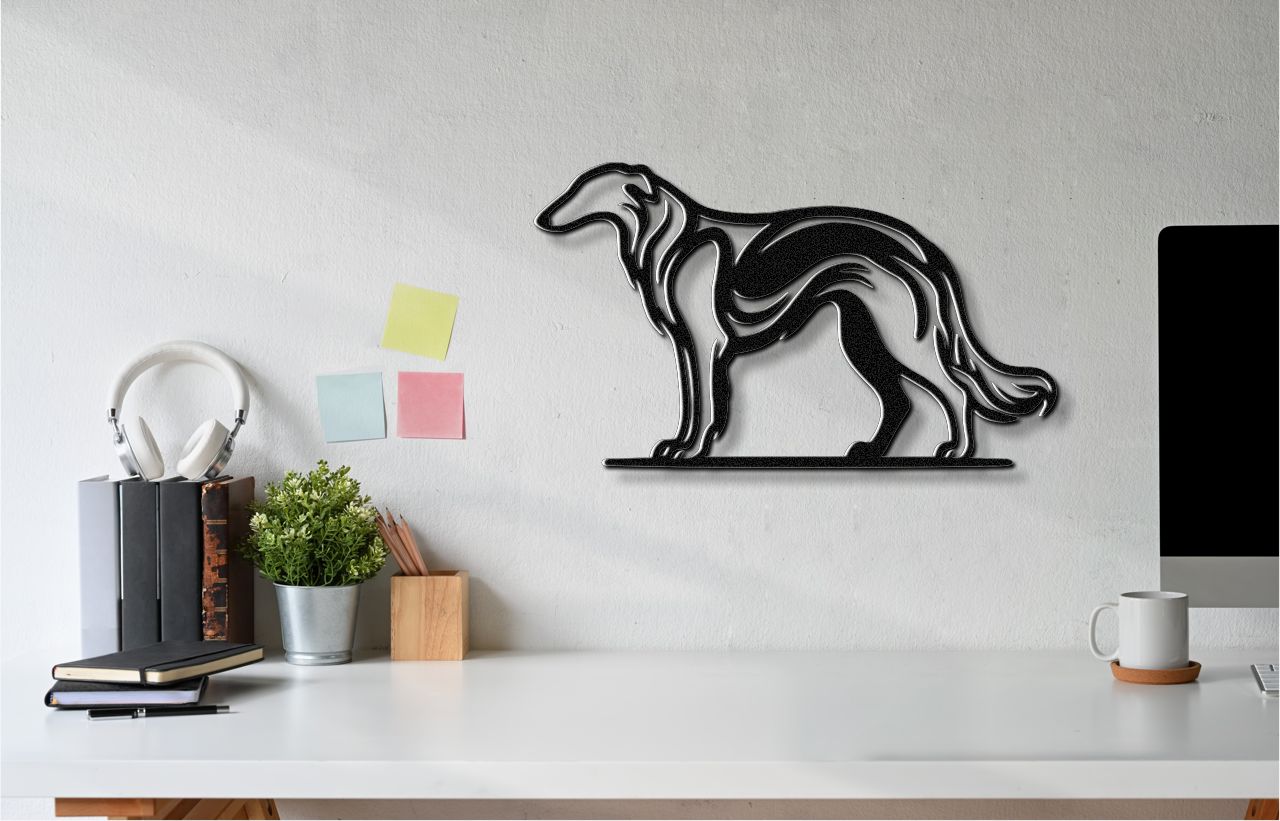 Borzoi Dog Metal Wall Art