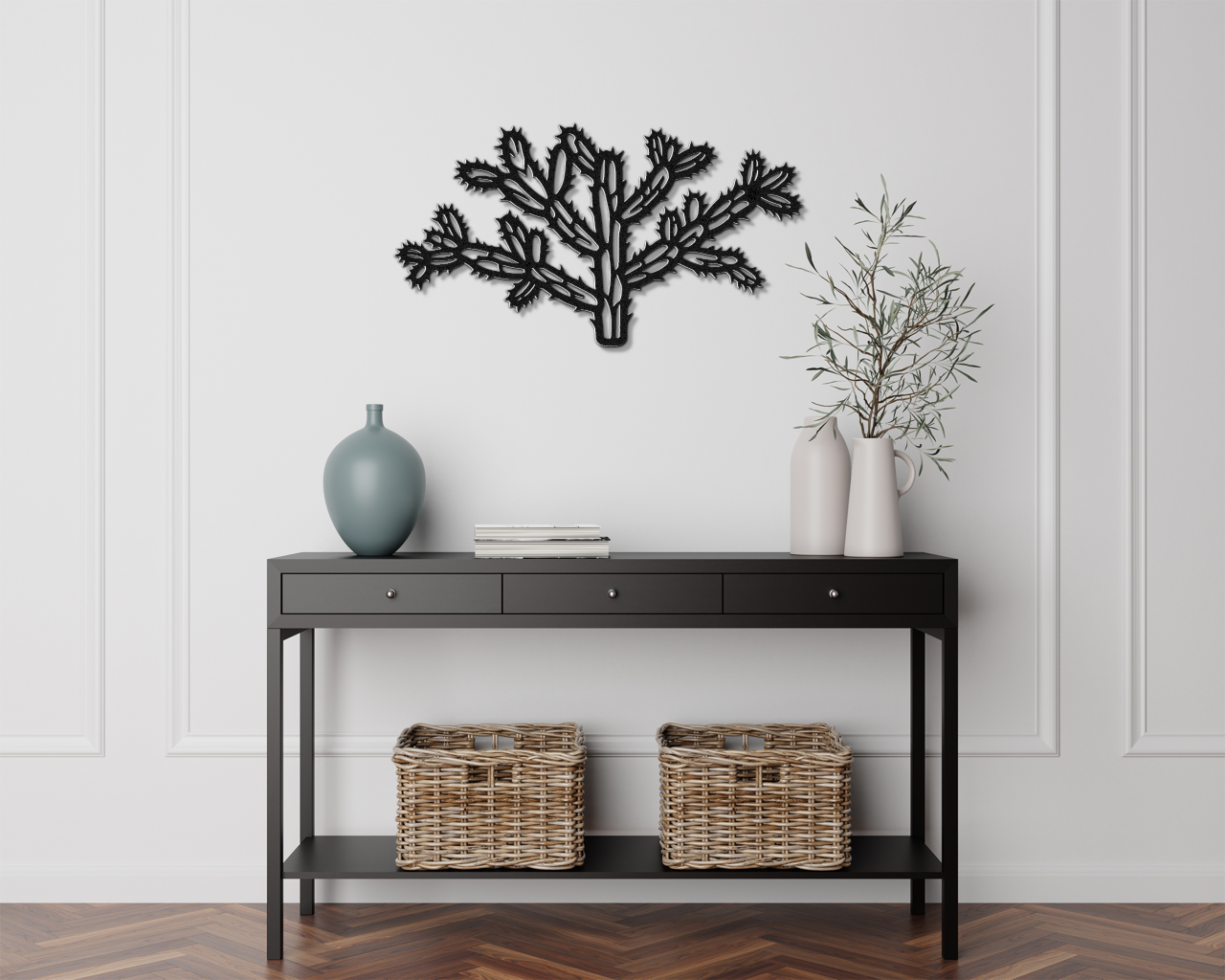 Cholla Cactus Metal Wall Art