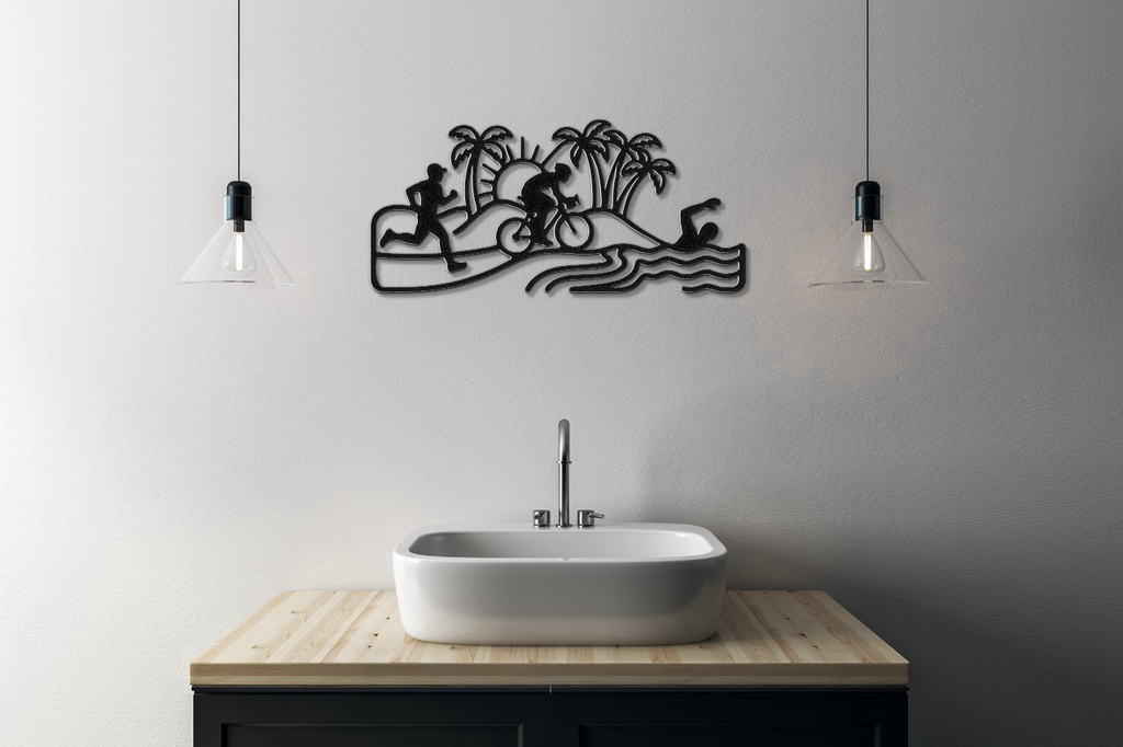 Beach Triathlon Metal Wall Art