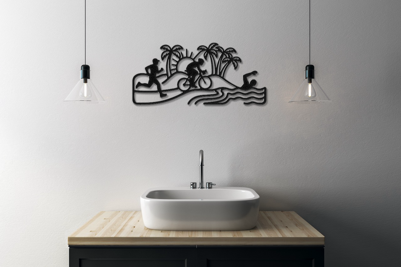 Beach Triathlon Metal Wall Art
