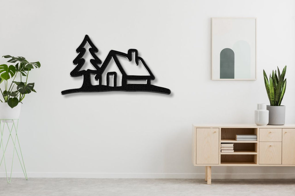 Mountain Cabin Metal Wall Art