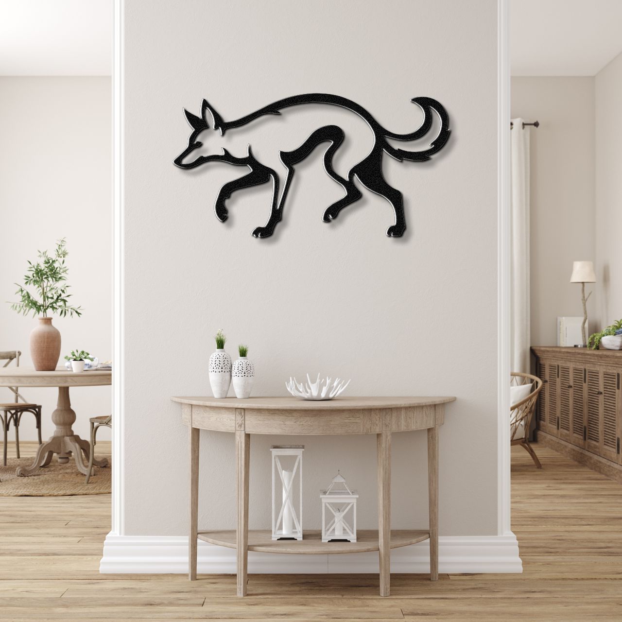 Sneaky Coyote Metal Wall Art