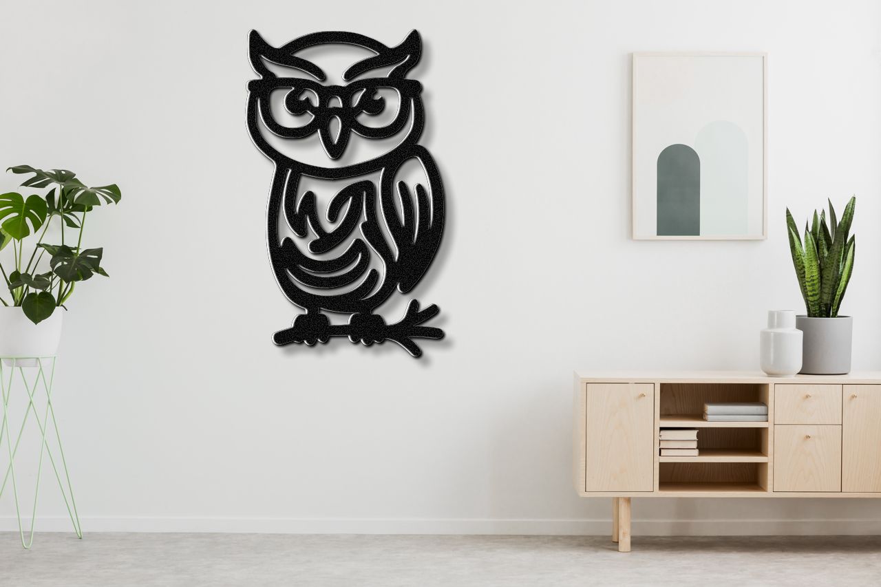 Nerdy Owl Metal Wall Art