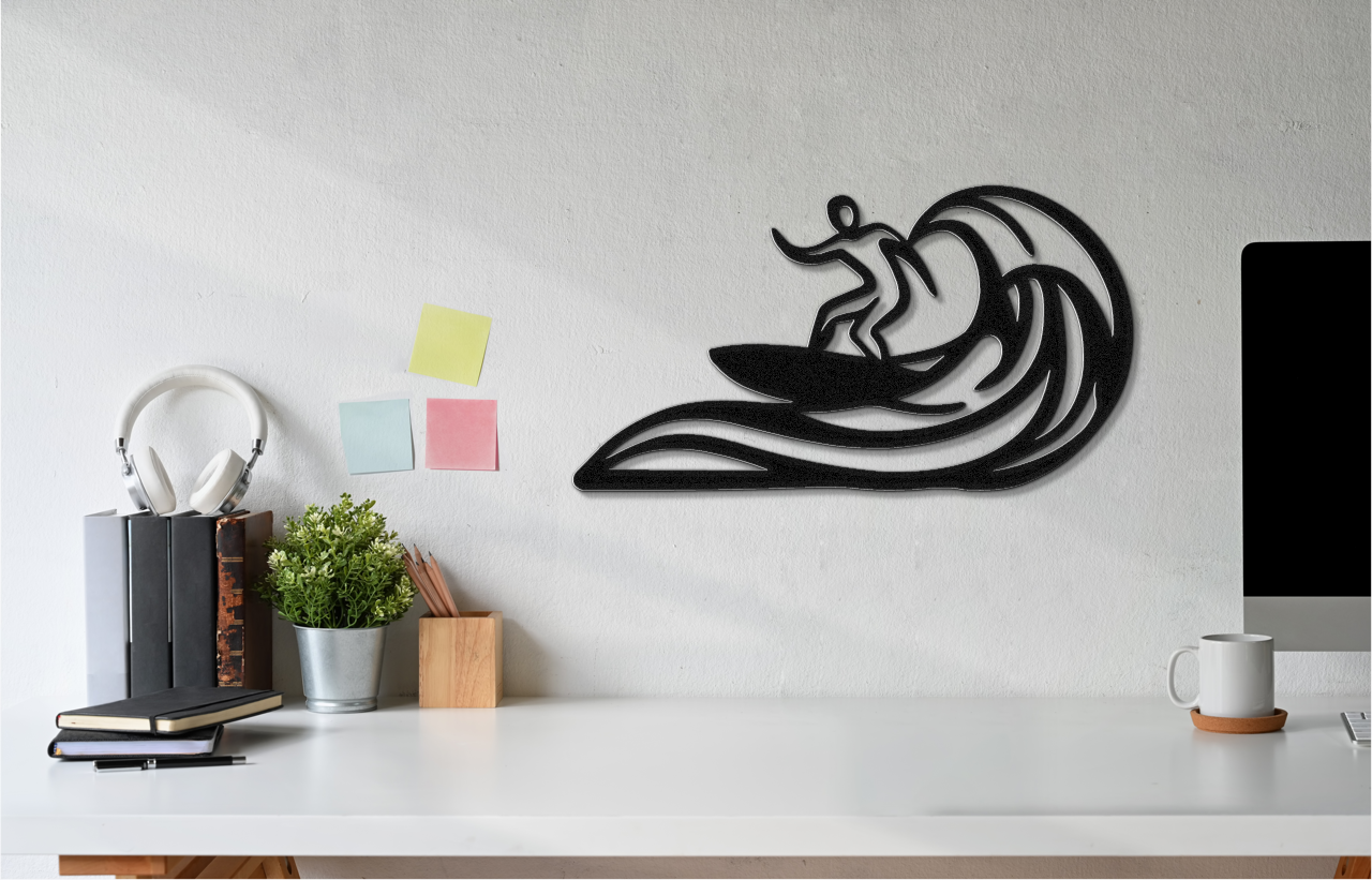 Surfer Metal Wall Art