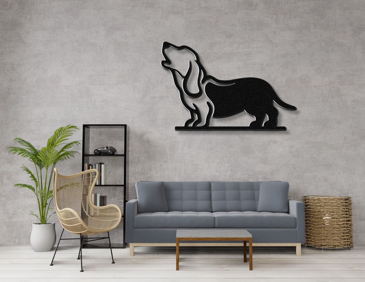 Basset Hound Metal Wall Art