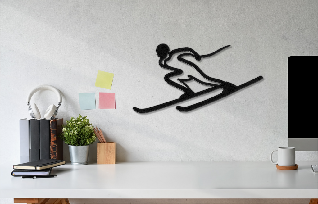 Skiing Metal Wall Art