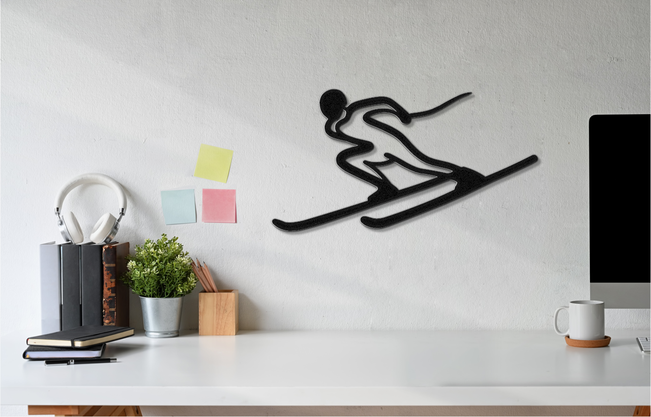 Skiing Metal Wall Art