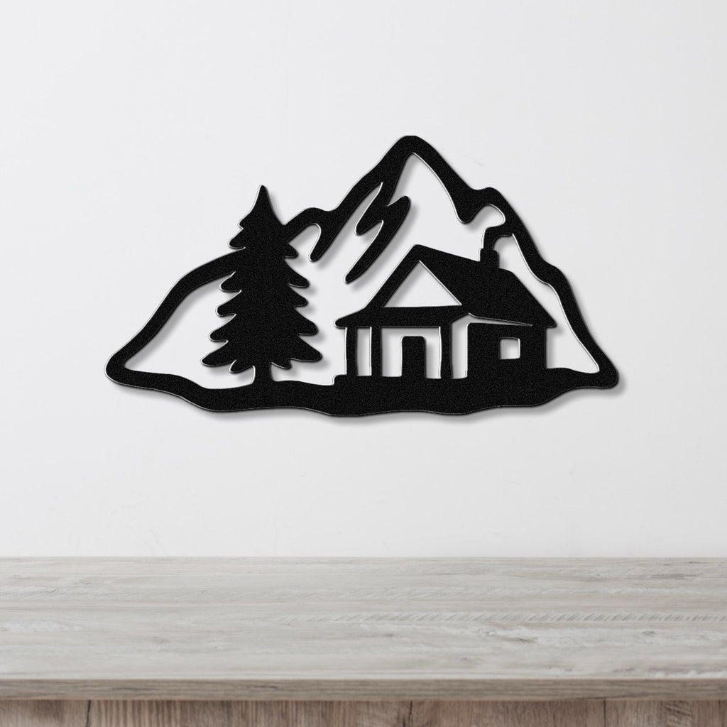 Mountain Cabin Metal Wall Art