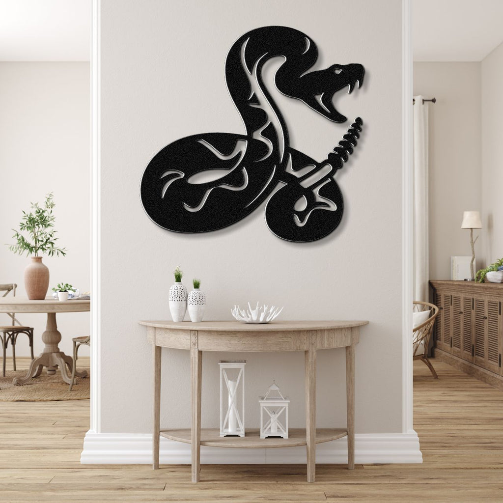 Striking Snake Metal Wall Art