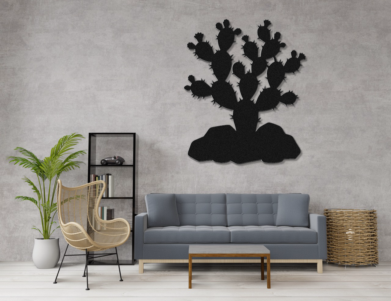 Prickly Pear Cactus Metal Wall Art