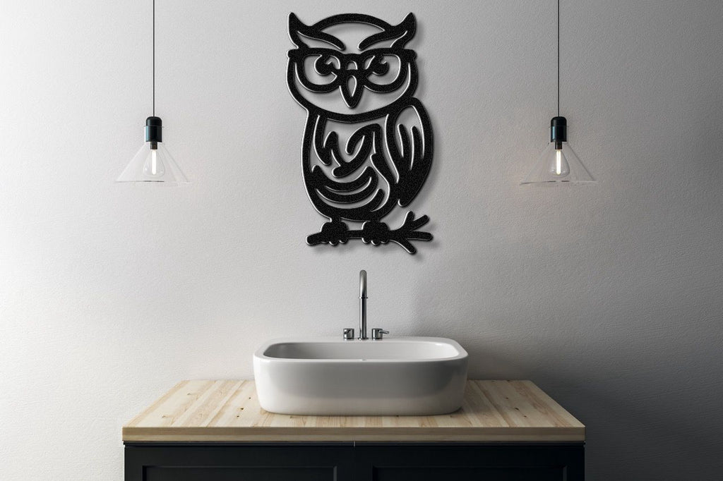 Nerdy Owl Metal Wall Art
