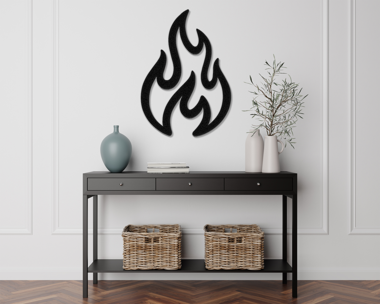 Abstract Fire Metal Wall Art