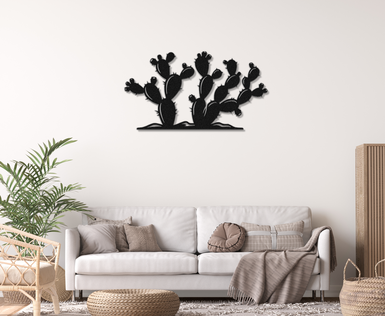 Prickly Pear Cactus Metal Wall Art