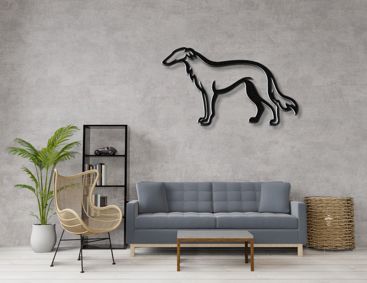 Borzoi Dog Metal Wall Art