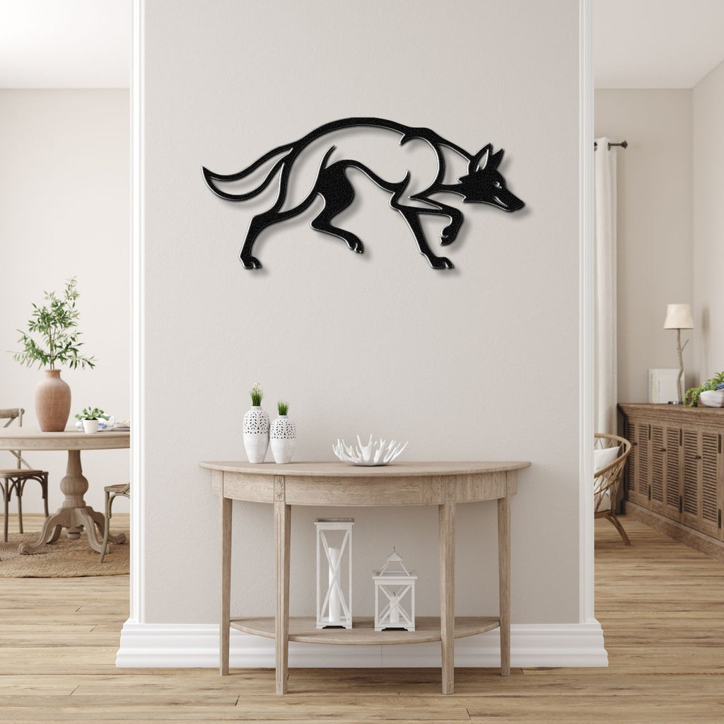Sneaky Coyote Metal Wall Art